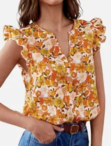 Comprar Blusa Floreada\u002F Blusa Para Mujer\u002F Blusa Manga Corta\u002F Blusas 