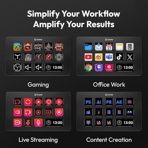 Ulanzi D200 - Stream Deck - U-studio - Teclado Controlador Preto Inglês Us