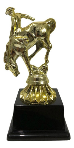 Troféu Vitória Boiadeiro Rodeio Cowboy Dourado - 19cm Dourado