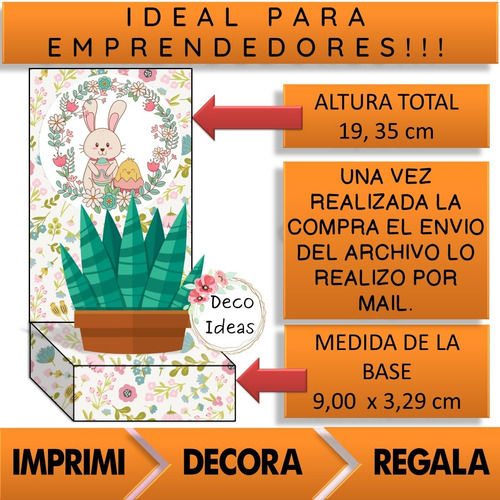 Imagen 4 de 6 de Kit Imprimible 07 Pascuas Caja Porta Huevo + Etiqueta + Tag