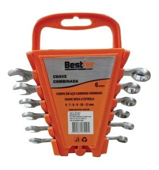 Imagem 2 de 2 de Kit Chave Combinada Com 6 Peças Aço Carbono Cromado 6 A 11mm