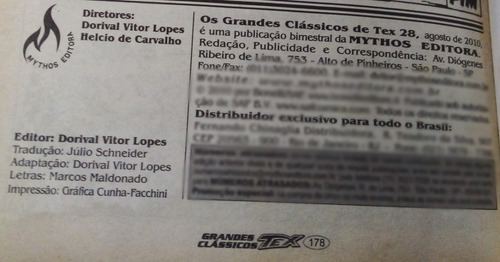 Tex 9 Gibis Lote Diversificado Mythos Editora 2004 A 2010 (Usado)