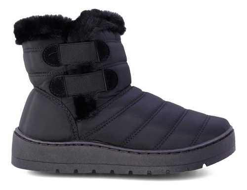 Bota Botín Peluche Mujer Negro Textil Furor 20047 Gnv®