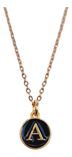 Collar Dije Inicial Acero Inoxidable 45 Cm Unisex