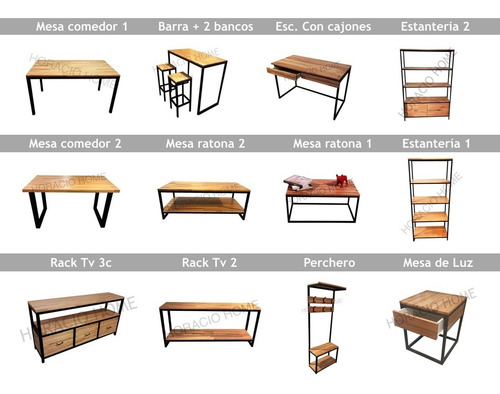 Imagen 7 de 7 de Mesas De Comedor 70 Muebles Hierro Y Madera - Horacio Home