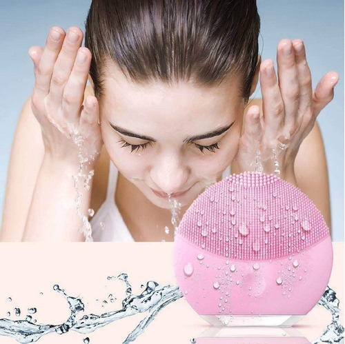 Cepillo Facial Electrico Recargable Usb Limpiador Exfoliante Color Rosa