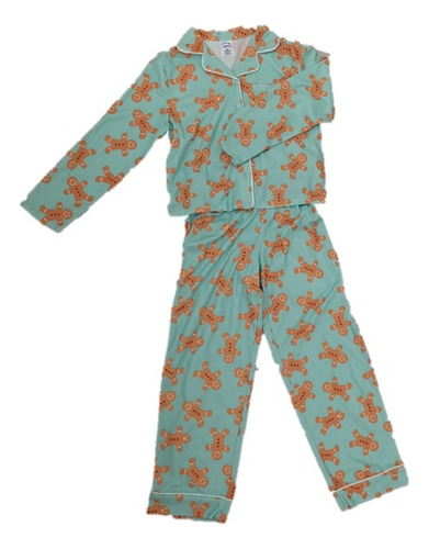 Pijama Niñas Galletas De Jengibre Navidad Gingerbread 2 Pzs