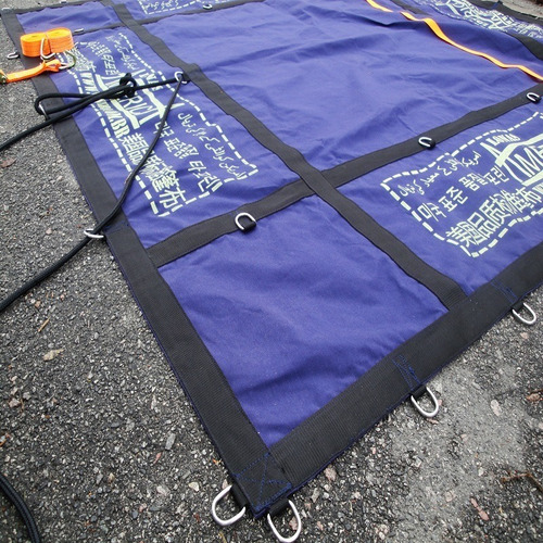 Imagem 1 de 9 de Lona Azul Premium 10x5 M Encerado Argolas Ripstop Caminhão