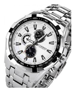 Reloj Curren 8023wt Plateado Hombre