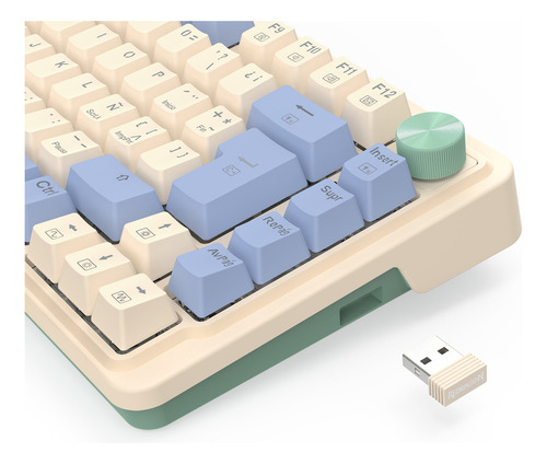 Teclado Gamer Redragon Ucal Pro K673cpg Rgb Pastel Triple Conectividad Español