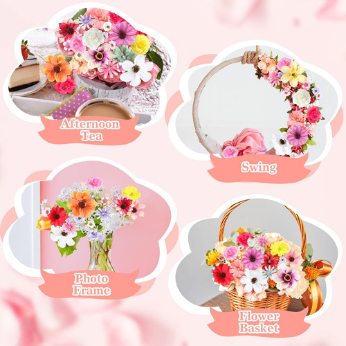 Jexine 434 Piezas Mini Cabezas De Flores Cabezas De Flores F