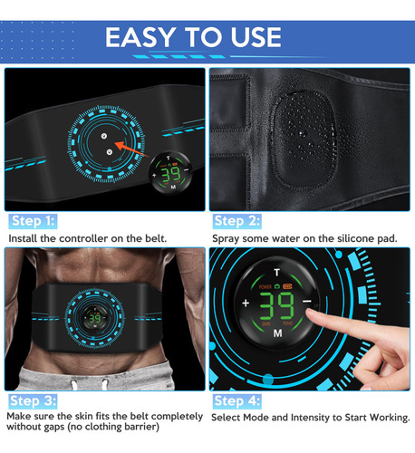 Estimulador Abdominal Abs Cinturón Tonificador Para Fitness Color
