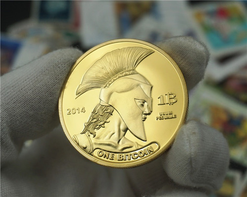 5 Monedas Coleccionables Bitcoin Titan Chapeado En Oro