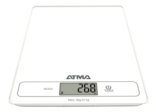 Imagen 5 de 6 de Balanza De Cocina Digital Atma Bcat21vwp 3kg Vidrio Templado