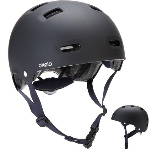 Casco Patinaje Skateboard Patineta Mf500 Negro Azul