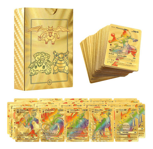 Juego De Cartas De Anime, Tarjetas De Papel Dorado, Tarjetas