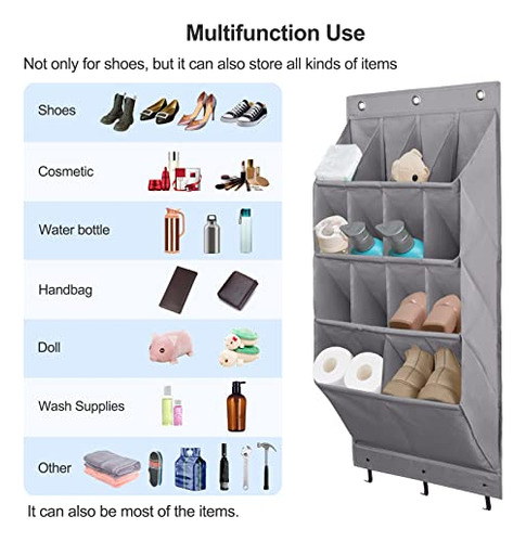 Organizador De Zapatos Para Puerta, 2 Pack, 12 Bolsillos