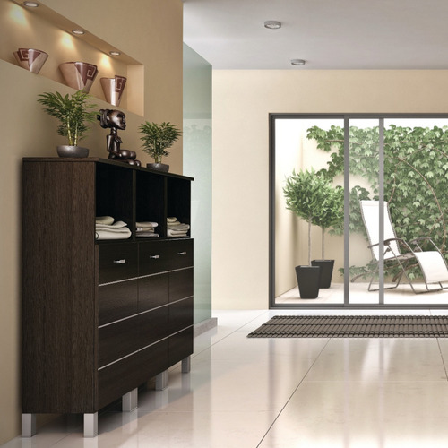 Imagen 2 de 9 de Armario Con Repisa Schneider Terra Matrix Wengue 40cm