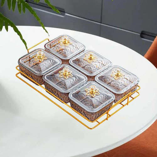 Platos Para Servir , Recipiente Para 6 Gris De Cuadrícula