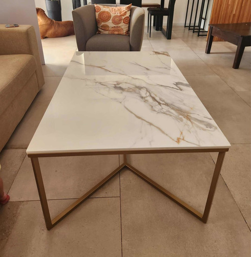 Mesa De Centro Porcelanatico Calacatta Luxory 90x50x45 Alto