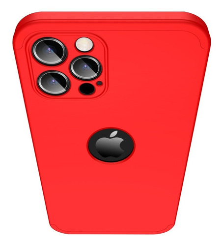 Carcasa Para iPhone 12 Pro Bordes 360° Antigolpes Gkk Slim Color Rojo