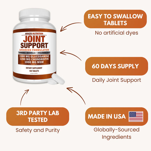 Arazo Nutrition Joint Support Glucosamina Msm 180 Tabs Sfn