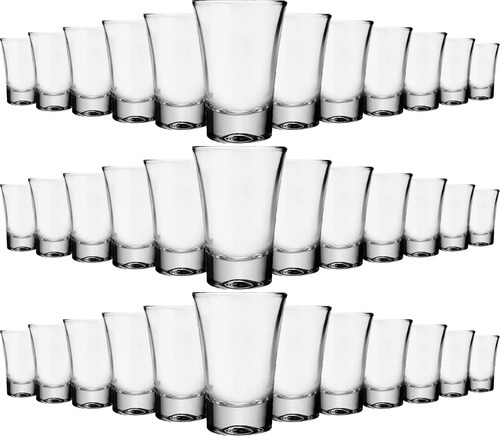 36 Copos Olé Dose Shot Para Cachaça Tequila Pinga Vodka 60ml Cor Transparente