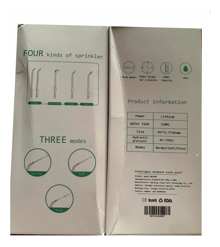 Imagen 9 de 11 de Irrigador Dental Con 4 Funciones Limpiador Ortodoncia Diente