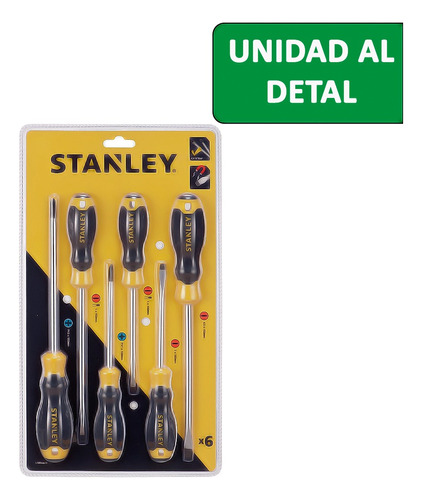 Juego Destornilladores Stanley 6pz 4 Pala 2 Estria Stmt66672