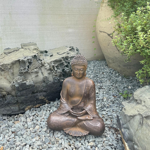 Estatua De Buda De Resina Budista, Escultura De Bronce
