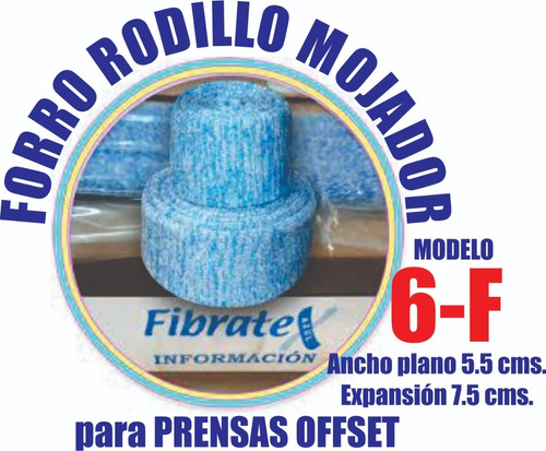 Fibratex Azul 6 F Para Rodillo Mojador Offset 1 Metro