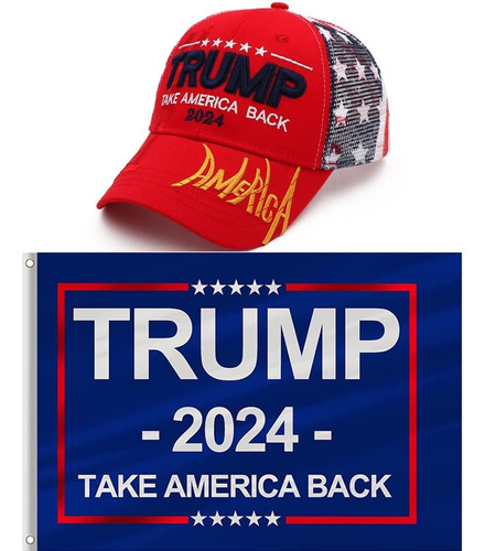 Set De Sombreros Puoyis Trump 2024 Flag Trump 2024, Take Ame