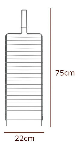 Grelha Para Peixe Carne Hambúrguer 75cm