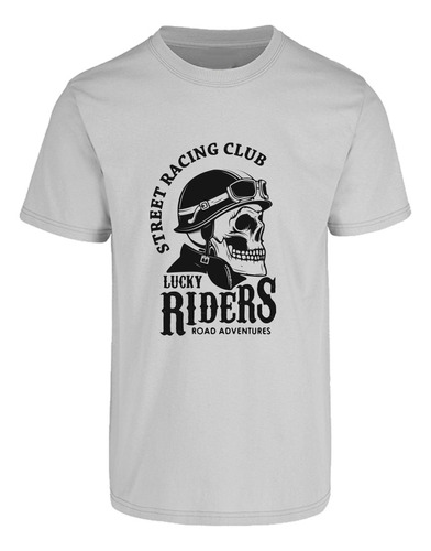 Playera Cuello Redondo Diseño Skull Riders100% Algodón