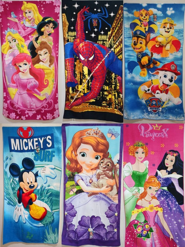 Paños O Toalla De Niño Super Heroes Princesas Disney
