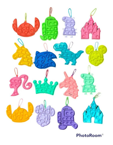 Imagen 5 de 9 de Mini Pop It Pack X25 Silicona Popit Colgante Nacional