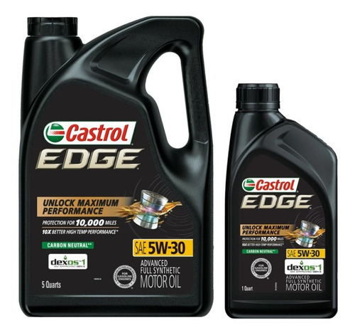 Aceite Sintetico Castrol Edge 5w30  ( 4.73 Litros + 946 Ml)