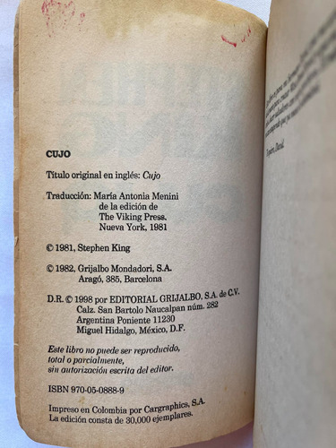 Stephen King Cujo (Usado)