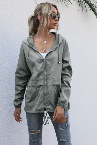 Chamarra Impermeable Mujer Ligera Con Capucha - Senderismo