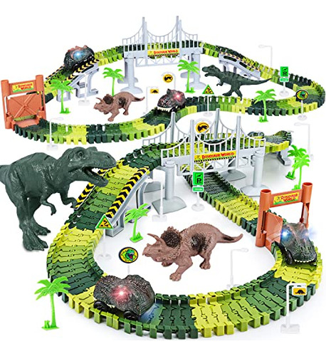 Dinosaur Toys,create A Dinosaur World Road Race,flexible Tra