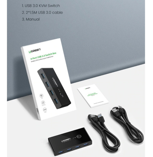 Ugreen Usb Kvm Switch Usb 3.0 2.0 2 Pcs Compartilhando 4 Dis