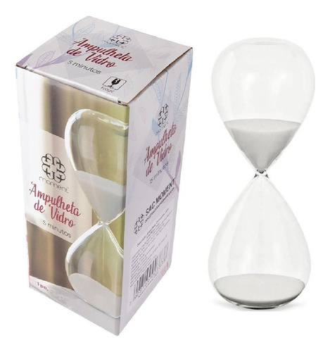 Ampulheta De Vidro 5 Minutos Areia Timer Relógio Decoração Cor Branco