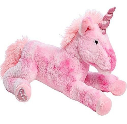 Animal De Unicornio Esponjoso Relleno De Felpa Rosa