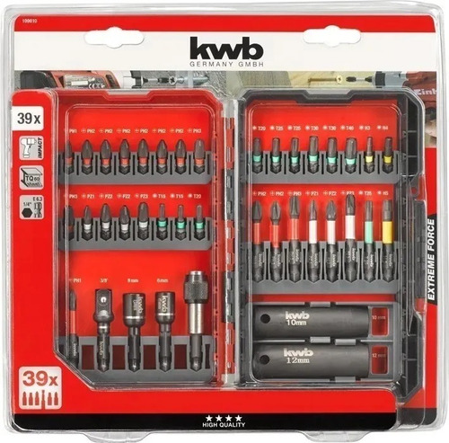 Juego De Puntas Set Para Llave De Impacto Kit 39 Kwb Einhell