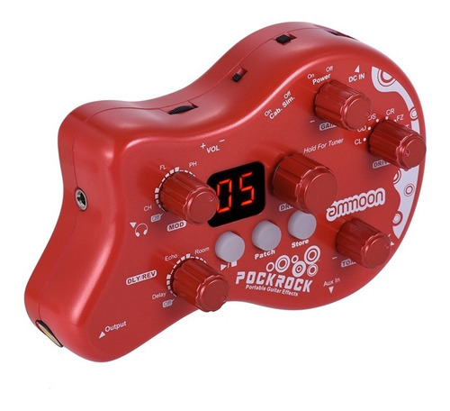 Ammoon Pockrock Pedal De Efectos Portátil Rojo Para Guitarra