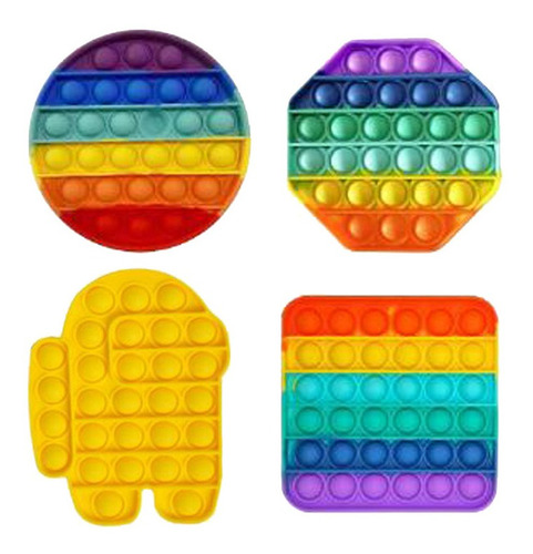 4pcs Rainbow Push Pop It Juguete Sensorial, Entre Noso Juego