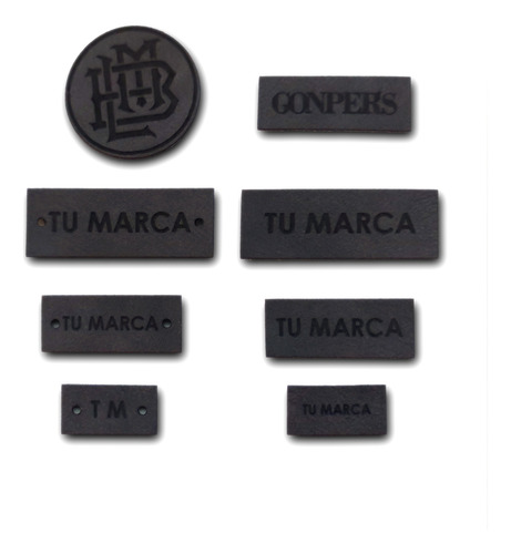100 Etiquetas Pu 2 X 1 Cm Gris Oscuro Corte/grabad Laser