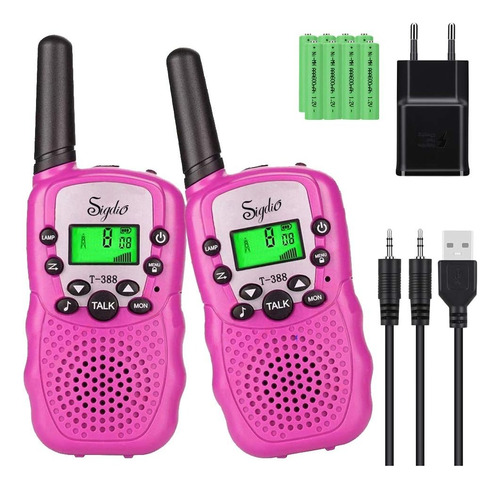 Radios 2 Und Walkie Talkie Juguete Niño T388 Lcd 22ch 3km