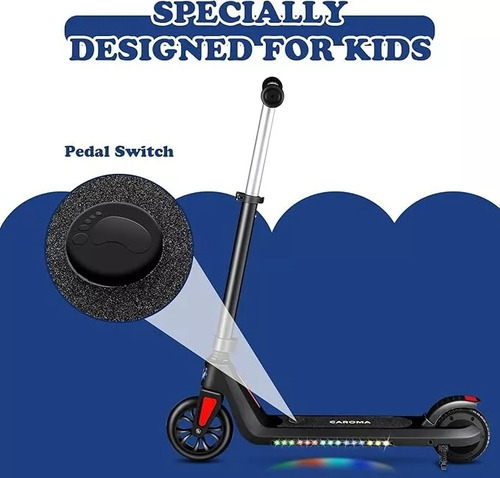 Scooter Electrico Patin Ninos Patineta Negro Sn