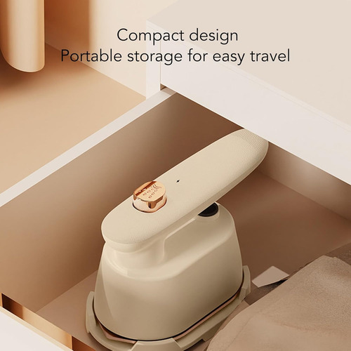 Plancha Portátil A Vapor Mini Plancha De Vapor Portátil Mano Beige
